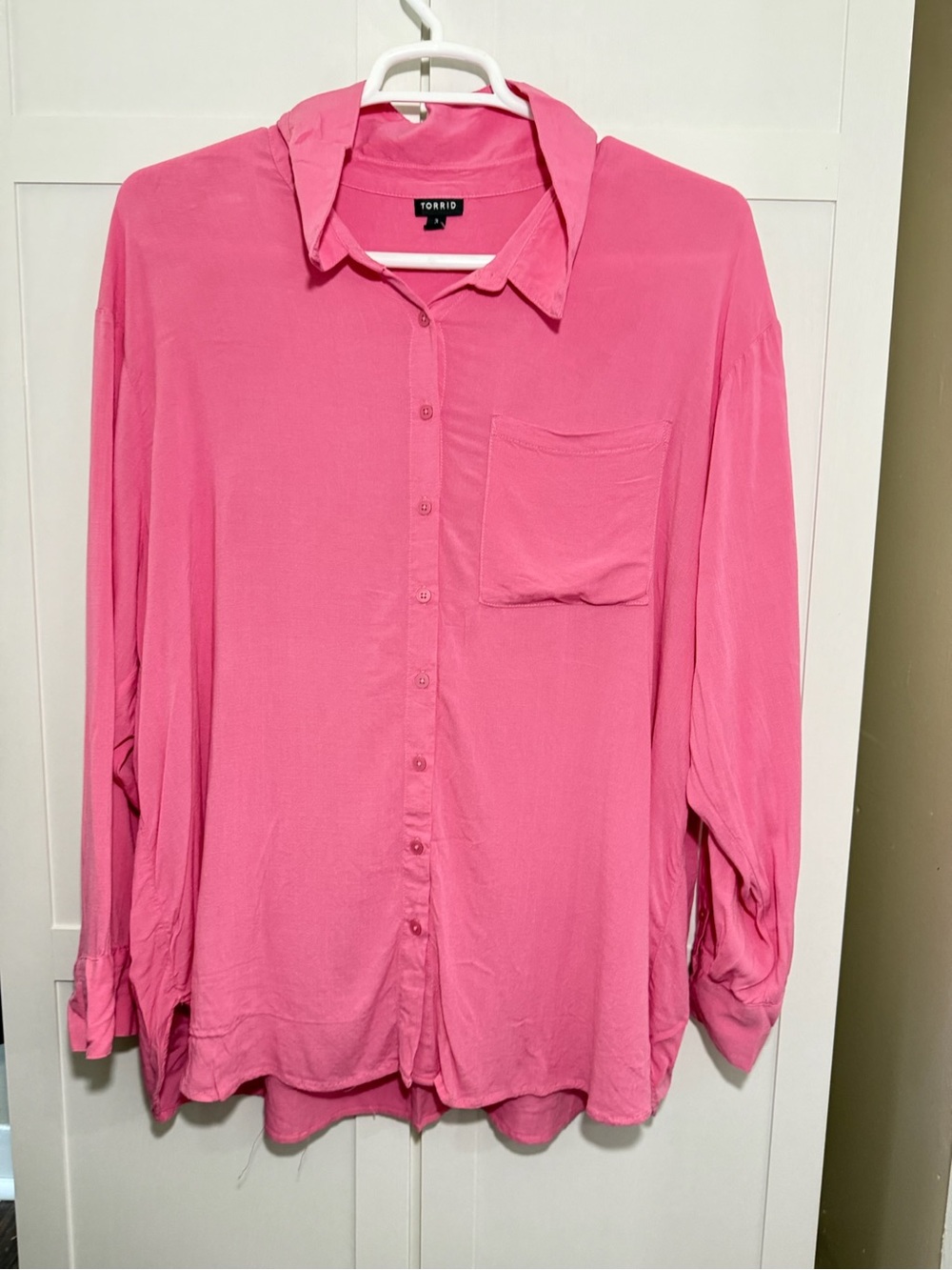 torrid Bright Pink Button-Down Shirt